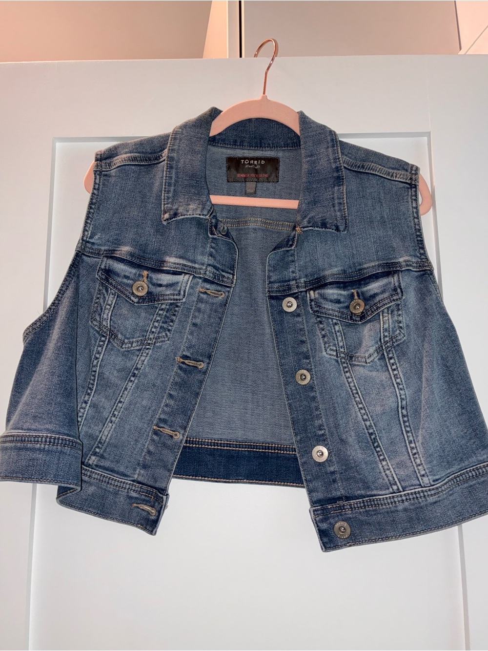 torrid Dark Wash Denim Vest in Classic Blue